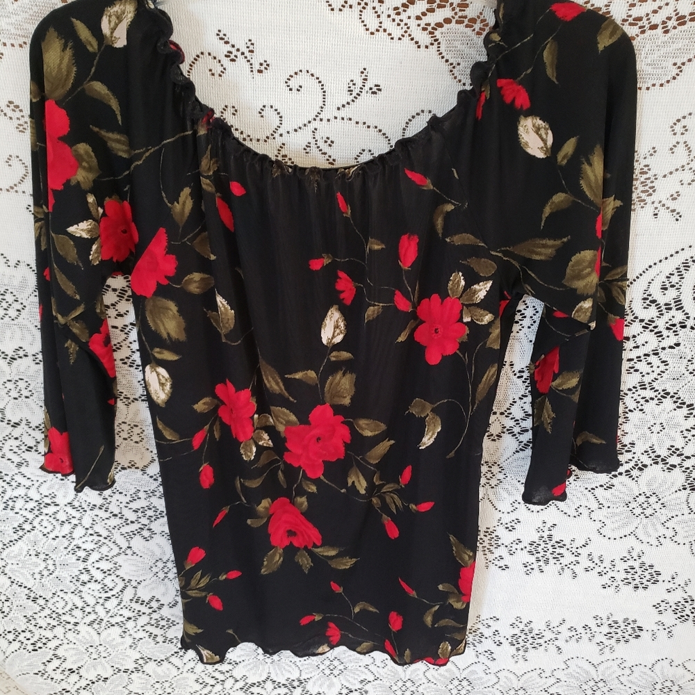 Susan Lawrence Flower Print Blouse